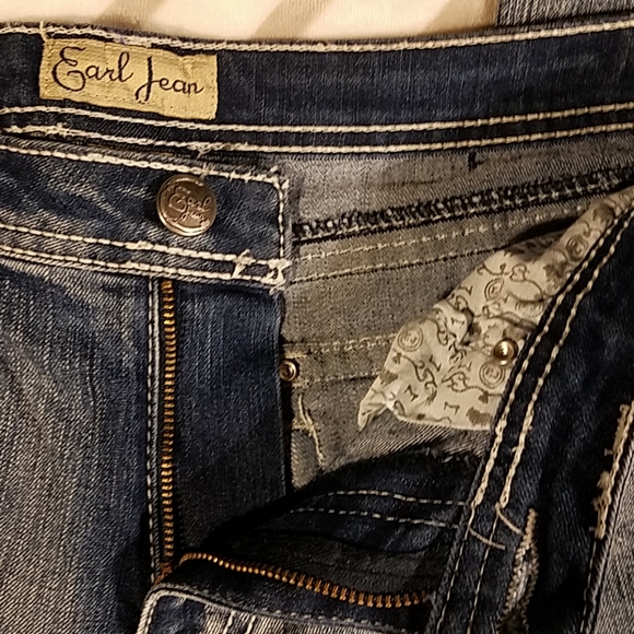 Earl Jean Rhinestone Stitched Cross Faded Size 8 - Picture 4 of 7